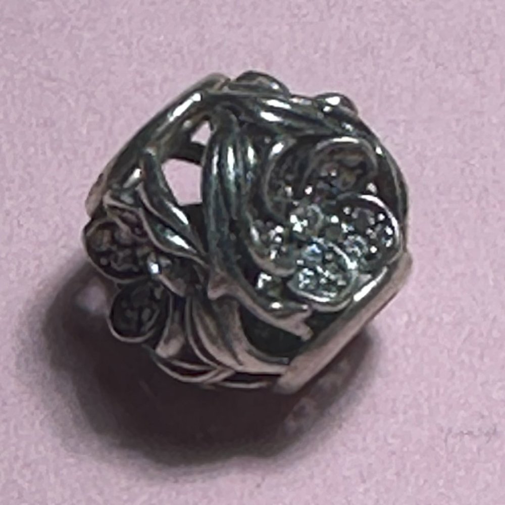 Mystic Floral Charm with Clear Zirconia Charm